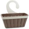 Ecoplast | Cestello Appendibile con Gancio, Cestino Portaoggetti in Plastica Riciclata, Colore Moka, 27,5x13,3x26, Made in Italy