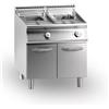 Ristosubito Friggitrice gas 2 vasche MDLR Modello CL9080FRGS13PW Capacità Lt. 13 + 13 Temp.°C. 0 / 190 Dim. cm L.80 P.90 H.87