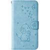 Ailisi Cover Samsung Galaxy S7, Flip Cover Cartoon Cute Elefantino Custodia Protettiva Caso Libro in Pelle PU con Portafoglio, Funzione Supporto, Chiusura Magnetica -Blu
