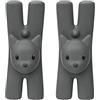 Alessi Lampo MMI32CS B, Set da 2 Mollette Magnetiche da Cucina di Design, Resina Termoplastica, Nero