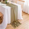 CHUQING Runner da Tavolo Chiffon Decorativa Runner Tavola Marrone Chiaro