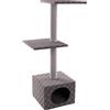 Flamingo Albero per gatti Simon - Grigio - 54 x 34,5 x 105 cm - La più grande selezione di tiragraffi di qualità superiore con piattaforme, Sisal e nascondiglio
