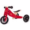 Kinderfeets Bicicletta a bilanciamento in legno 2-in-1 e triciclo da 1 anno Tiny Tot - Rosso