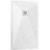 GENERIC Piatto Doccia Rettangolare 80x100x3 cm in Pietra Minerale e Resina Mista, Bianco, Effetto Ardesia Ruvido, C3 Antiscivolo, Resistente agli Urti, Inclusi Sifone e Tubo Flessibile