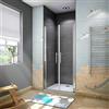 AICA 195cm Box Doccia Per Nicchia Doppia porta battente-Saloon In Vetro 6mm Temperato Trasparente Anticalcare Larga 140cm