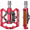 GEWAGE Pedali a scatto, pedali doppia funzione 2 in 1 piatti e a scatto con catarifrangente per SPD, albero CrMo 9/16 per MTB, bici da corsa e e-bike