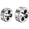 QUARKZMAN 3/8-16 & 1/4-20 UNC Rotondo Matrice Set, Macchina Filo Destra Mano Filettatura Matrice, Lega Utensile Acciaio 2pz