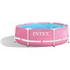 Intex 2.44m x 76cm Pink Metal Frame Pool Set, Set-up Size: 2.44m x 76cm (28292NP)