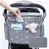 Orzbow Borsa per Passeggino Grande,Impermeabile Organizer Passeggino con Porta Biberon,Multifunzionale Borsa Cambio con Divisorio Rimovibile,Fodera Isolata e Capacità di 22L,Fasciatoio Incluso