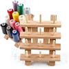 Joyeee Porta bobine di filo in legno per 12 bobine, piccolo organizer pieghevole per cucito organizer per fili da cucito, ricamo trapuntatura per adulti, idee regalo di compleanno per donne