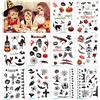 Howaf Halloween finti tatuaggi temporanei per bambini, 180 disegni adesivi, per festa, sacchetti regalo - Vampiro zucca pipistrelli Mostro strega Skull