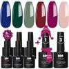 YTD Likomey Smalto Semipermanente per Unghie in gel Kit,Classico Verde Rosa 6 Colori Con Base E Top Coat Set,UV Smalti Semipermanenti Gel,8 Pcs 7.5ml