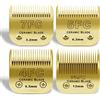 AUDOC Lame per tagliacapelli in Ceramica 7FC/5FC/4FC/3FC,compatibili con Le Serie Heiniger/Andis/Oster A5/Wahl KM10,Confezione da 4 Pezzi Color Oro