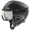 uvex instinct visor, casco da sci robusto unisex, con visiera, regolazione individuale delle dimensioni, black matt, 53-55 cm