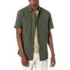 Amazon Essentials Camicia in Chambray a Manica Corta vestibilità Regular Uomo, Verde Oliva, XL