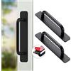 LYCXAMES 2 maniglie per mobili, in alluminio, 147 mm, maniglie autoadesive per cassetti, per armadio, cucina, porta scorrevole, porta del balcone (nero)