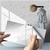Hiseng Hiser Adesivi per Piastrelle Marmo, Impermeabile a prova di olio PVC Autoadesivo Decorazione, Facili da Staccare e Applicare Adesivi Pavimento per Bagno Cucina Parete, 30x15cm (Bianco,16 Pezzi)