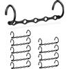 Relaxdays Grucce Multiple in Set da 10, per 5 Stampelle Singole, da Appendere Orizzontale o Verticale, L: 37 cm, Nere