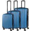 ITACA - Set valigie - Set Valigie Rigide Offerte. Valigia Grande Rigida, Valigia Media Rigida e Bagaglio a Mano. Set di Valigie con Lucchetto Combinazione TSA, Blu/antracite