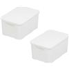 BranQ Home essential BranQ - Cesto essenziale per la casa con coperchio, in rattan, misura M, 10 l, in polipropilene, senza BPA, 32,3 x 22,5 x 15 cm, 2 pezzi