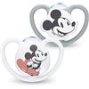 NUK Ciuccio Space | 6-18 mesi | Ciuccio con prese extra larghe | Silicone senza BPA | Disney Topolino, grigio e bianco | 2 unità