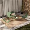 DEGHI Set relax divano 2 poltrone e tavolino in metallo verde - Fellini