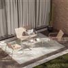 DEGHI Set relax divano 2 poltrone e tavolino in metallo tortora - Fellini