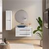 DEGHI Mobile bagno sospeso 100 cm portalavabo bianco opaco con specchio - Riven