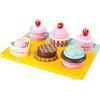 Small Foot 10149 Cupcakes e torte da tagliare small foot in legno, con chiusure a strappo in velcro per combinazioni personalizzate, a partire da 3 anni.