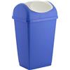 Pattumiera con coperchio basculante - 50 L - PPL - nero/blu - Rotho su