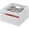 InterDesign iDesign Eco Wood Porta Oggetti con Manici, Piccolo Contenitore armadietti Paulownia, Scatola Legno portaoggetti per Cucina e Altri Ambienti, Bianco, 25.4x25.4x15.5cm