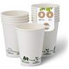 BIOZOYG 50x bicchierini caffè 300 ml / 12 oz, Ø 90 mm bianco con motivo ambientale - bicchieri carta senza plastica e con materiali sostenibili - bicchierini caffe carta