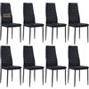 buybyroom sedie sala da pranzo 8 pezzi imbottita sedie da cucina e gambe in ferro sedia cucina moderna sedia soggiorno sedie da cucina, nero