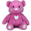 Famosa Softies 760022960 - Orsetto di peluche rosa con dettagli in argento, 54 cm, morbido e morbido, per ragazzi e ragazze dai 0 anni