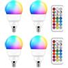 iLC Lampadina LED E14, 5W (equivalenti a 40W) Colorate RGBW RGB 2700K Sfera Luce Bianca Calda Dimerabile Cambiare Colore Lampadina Multicolore con Telecomando (Pacco da 4)