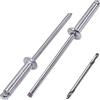 SKIR'CO (100 pezzi) Rivetti ciechi in alluminio 3,2 x 16 mm, mandrino in acciaio, rivetti pop, testa a cupola, punta da trapano inclusa