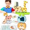 Goujfol Giochi Legno Bambini, Montessori Impilabili Animali Blocchi Costruzione, Bambino Educativi Gioco Equilibrio Giocattolo in Legno Regalo per Bimbo Ragazzi Ragazze 2 3 4 Anni