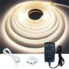 GOMING 12V 5M Striscia LED COB con Sensore Movimento Bianco Naturale 4000K | Strisce LED con Alimentatore IP20 Non Impermeabile CRI 93+ per Mobili da Cucina Scala Vetrina Camera da Letto Letto