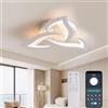 KAUCQI Plafoniera LED Dimmerabile 56CM Moderna per Soggiorno, Camera da Letto, Cameretta Bambini, Salotto, Salone - Lampadario a Fiore 3000K-6000K