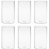Winter Shore Vaso Vetro Trasparente da 15 cm per Centrotavola [6 Pezzi] - Vaso Fiori Vetro, Porta Candela, Ciottoli, Conchiglie, Perline - Vaso Vetro Cilindrico Trasparente - Per Casa e Matrimonio