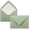 FarbenFroh by GUSTAV NEUSER 50x Buste formato B6 - colore: eucalipto (vert) - con fodera bianca - 12,5 x 17,6 cm - fodera in seta - Chiusura: Gommata - FarbenFroh by GUSTAV NEUSER