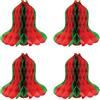 Beistle - Campane in carta velina a nido d'ape, 4 pezzi, decorazioni natalizie per feste invernali, 30,5 cm, rosso/verde
