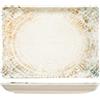 H&H Eris Piatto Rettangolare in Porcellana, 17x23cmcm, Design Moderno, Elegante, per servire le pietanze, Beige