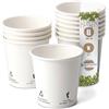 BIOZOYG 50x bicchierini caffè 100 ml / 4 oz, Ø 62 mm bianco con icone ambientali - bicchieri carta senza plastica e con materiali sostenibili - bicchierini caffe carta