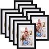 Giftgarden Cornice 10x15 con Passepartout, Cornice 13x18 Senza Passepartout, Portafoto da Tavolo e Parete, Set di 10, Nera