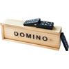 Chinchilla® gioco classico DOMINO in scatola di legno con coperchio scorrevole | 28 pezzi di gioco | domino | legno-nero | Giocattolo ideale per bambini e per il tempo libero