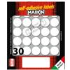 MARKIN Etichette adesive tonde - in carta - permanenti - diametro 22 mm - 30 et-fg - 10 fogli - bianco - Markin (unità vendita 1 pz.)