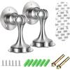 Guolich Fermaporta Magnetico,Confezione da 2 pezzi Fermaporta Pavimento, Aspirapolvere Magnetico in Acciaio inox, Anti-urto Silenzioso, Adatto per Camera da Letto, Soggiorno, Bagno, Balcone, Ufficio