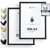 Heimlich® - Cornice per foto - A4 21x30 cm, Legno Ayous, Nero, Confezione da 2 - Cornici per certificati di documenti e diplomi con copertura in foglio di plastica - Montaggio a parete o da tavolo