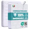 Flowen Coprimaterasso Singolo Impermeabile 90x200cm 2pz Lenzuolo con Angoli Bianco in Cotone e Microfibra Protezione Letto Salva Materasso Traversa Traspirante Anallergico Lavabile in Lavatrice